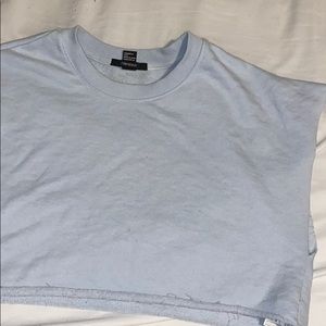 Blue Muscle Tee Crop Top